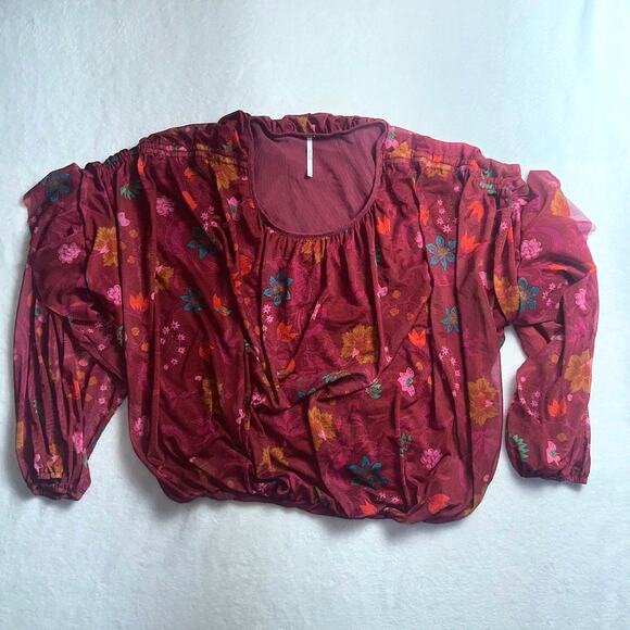 Free People Wildflower Honey Floral Romantic Boho Top Small Cottage Core - Picture 3 of 6